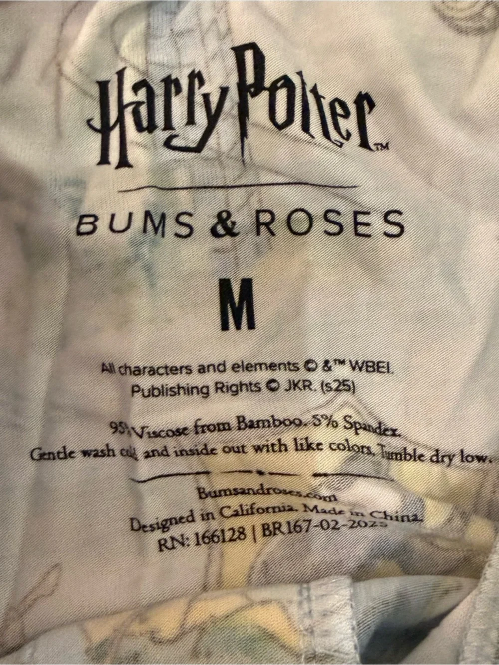 Bums & Roses Harry Potter Bamboo Pajama pants Women’s Medium Comfy Lounge - Picture 9 of 12